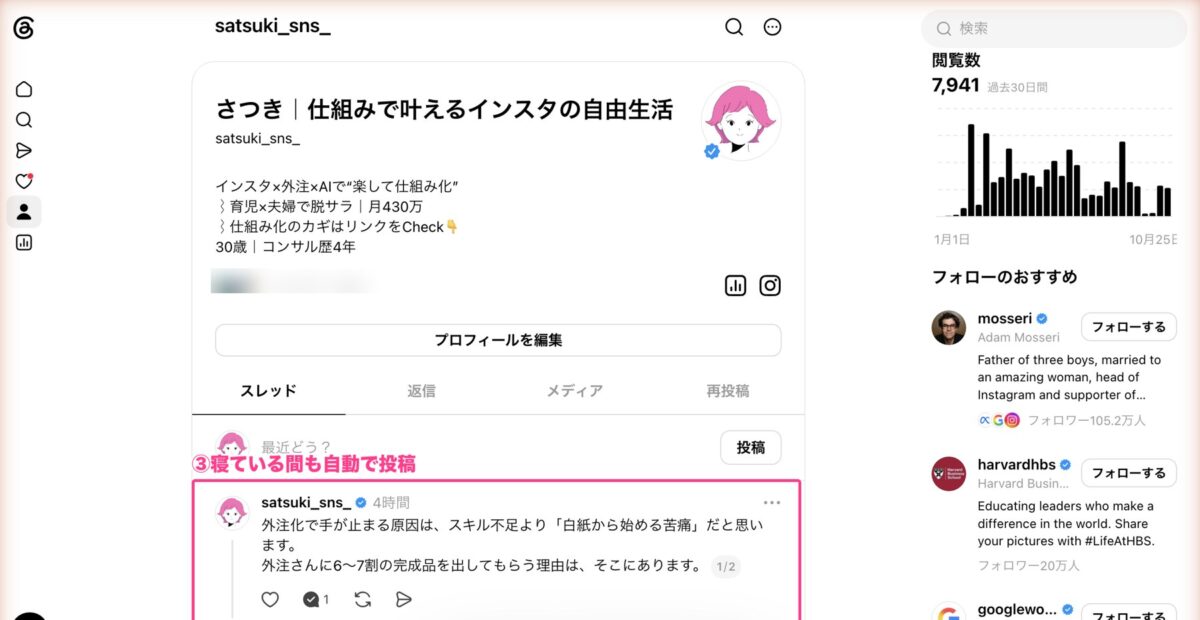 自動で投稿されたThreads
