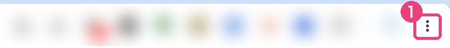 Chrome右上の点3つのボタン